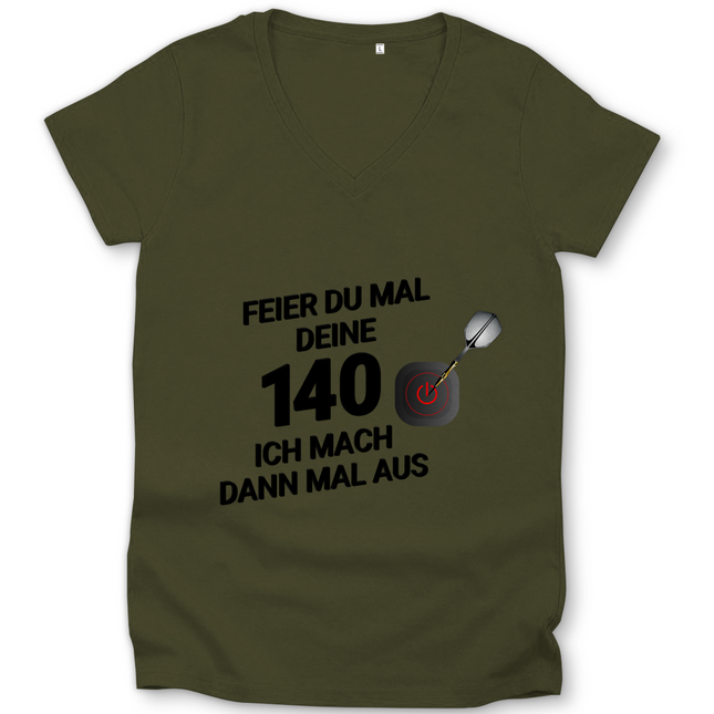 Damen Premium Bio V-Neck T-Shirt – Feier du mal deine 140