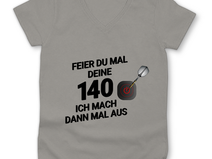 Damen Premium Bio V-Neck T-Shirt – Feier du mal deine 140