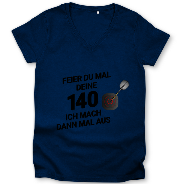 Damen Premium Bio V-Neck T-Shirt – Feier du mal deine 140