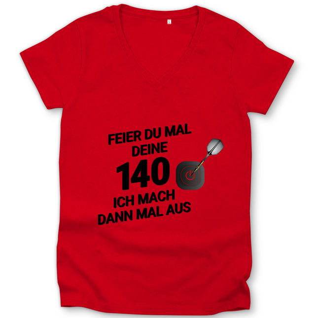 Damen Premium Bio V-Neck T-Shirt – Feier du mal deine 140