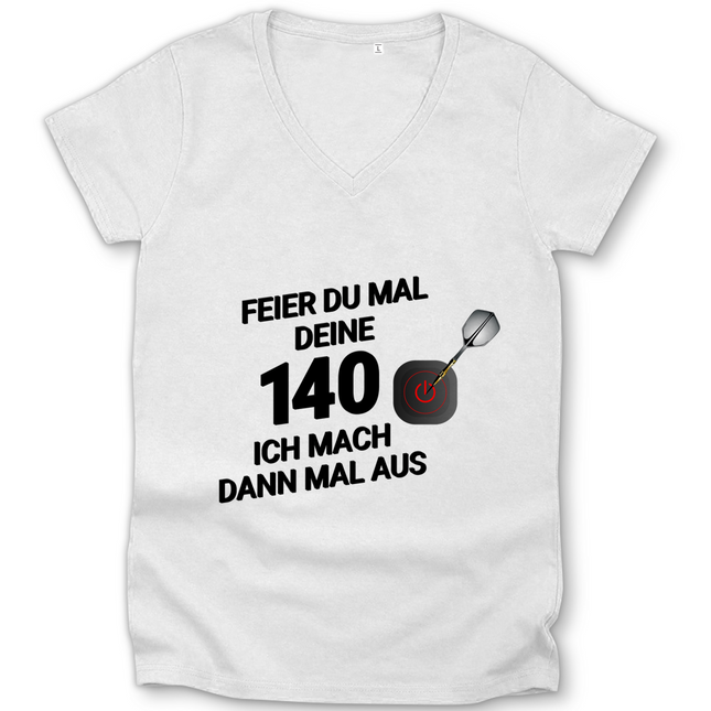Damen Premium Bio V-Neck T-Shirt – Feier du mal deine 140