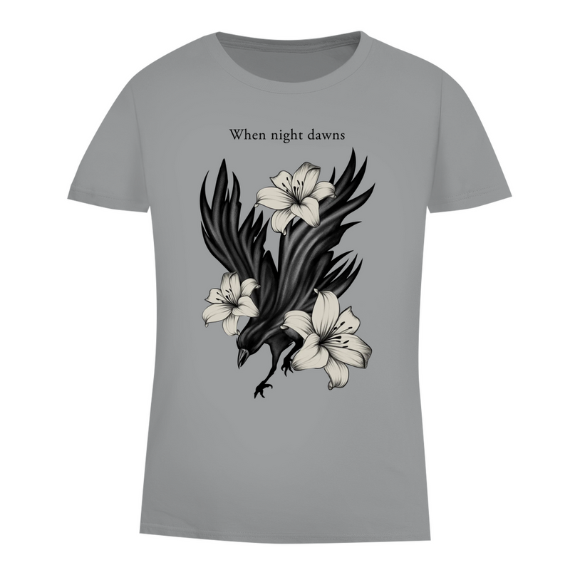 Damen Premium Bio T-Shirt – Rabe und Lilien