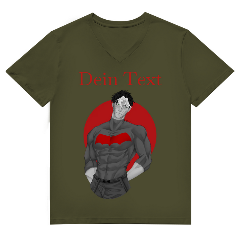 Herren Premium Bio V-Neck T-Shirt - Broken Hero 2