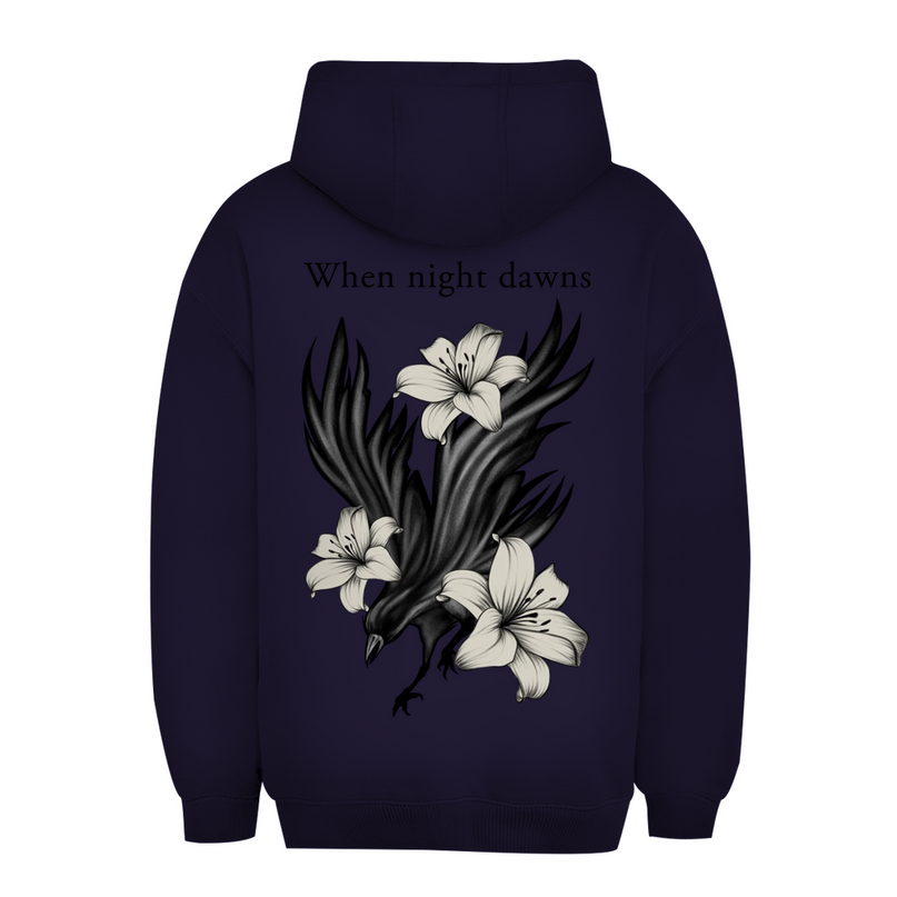 Unisex Oversize Hoodie – Rabe und Lilien