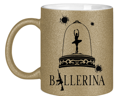Glitzertasse - Tänzerin im Kugelhagel