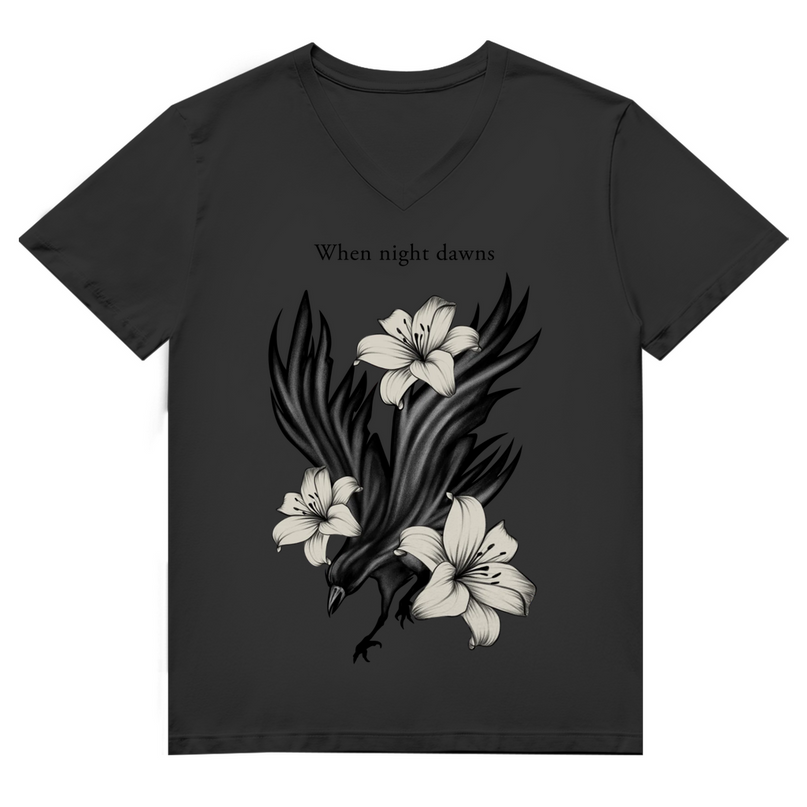 Herren Premium Bio V-Neck T-Shirt - Rabe & Lilien Motiv