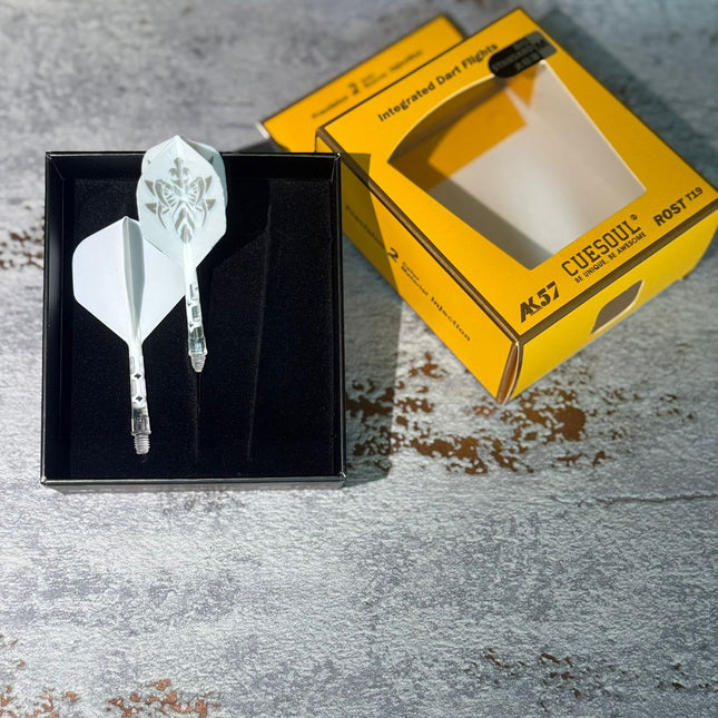 Cuesoul ROST T19 Weiß/Transparent Standard - Dart Flights