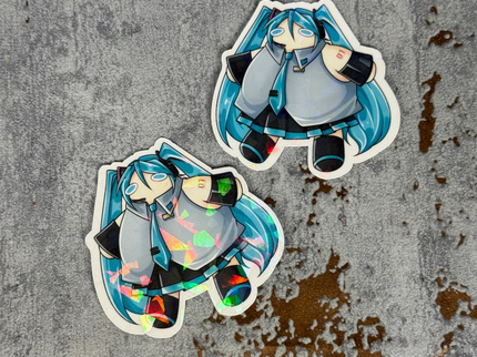 Miku(Rund) Holografischer Sticker