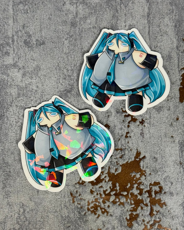 Miku(Rund) Holografischer Sticker