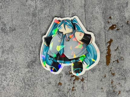 Miku(Rund) Holografischer Sticker