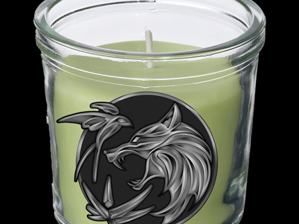 Duftkerze – Wolfsemblem Grüner Apfel & Jasmin 20 Std. Brenndauer