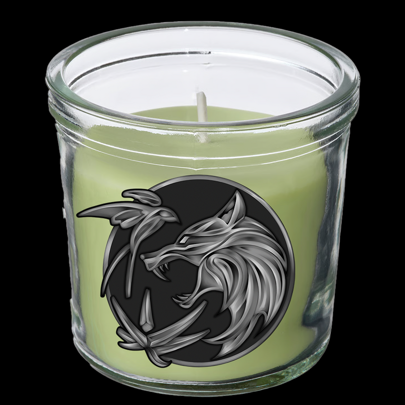 Duftkerze – Wolfsemblem Grüner Apfel & Jasmin 40 Std. Brenndauer