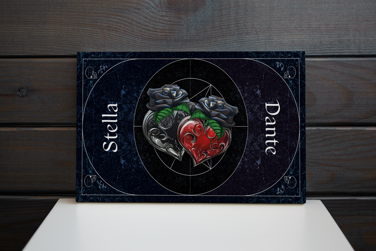 Leinwand 60 x 40 cm – Twin Hearts of Shadow & Passion