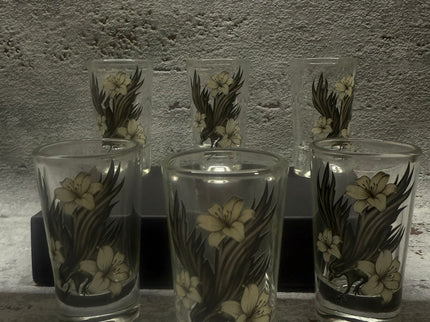 6er-Set Shotgläser „Rabe & Lilie“