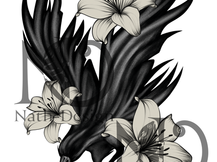 6er-Set Shotgläser „Rabe & Lilie“