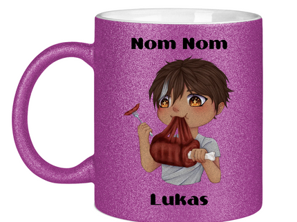 Glitzertasse Tasse - Mampf Chibi