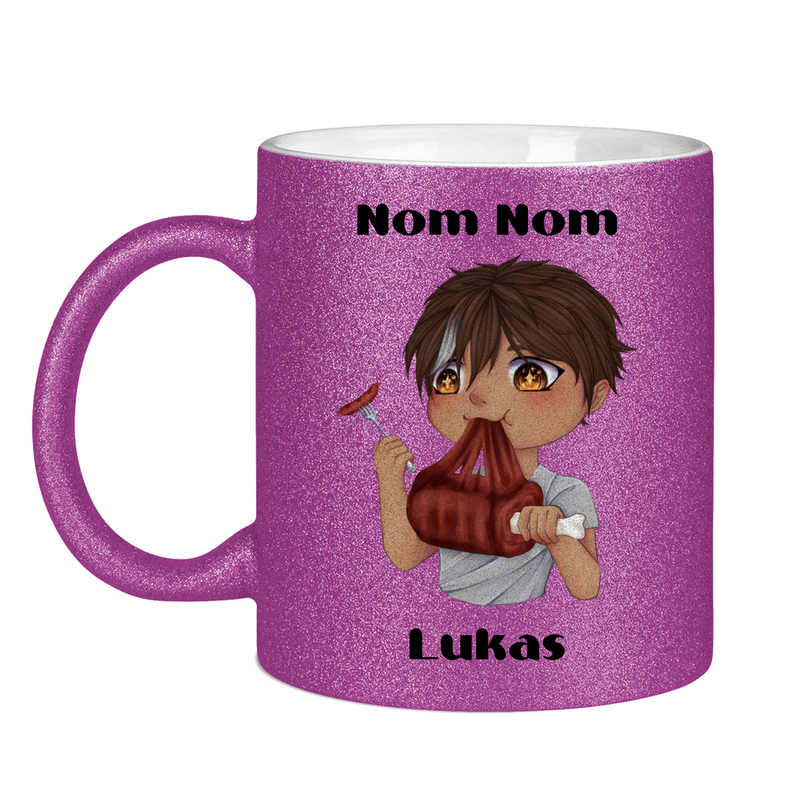 Glitzertasse Tasse - Mampf Chibi