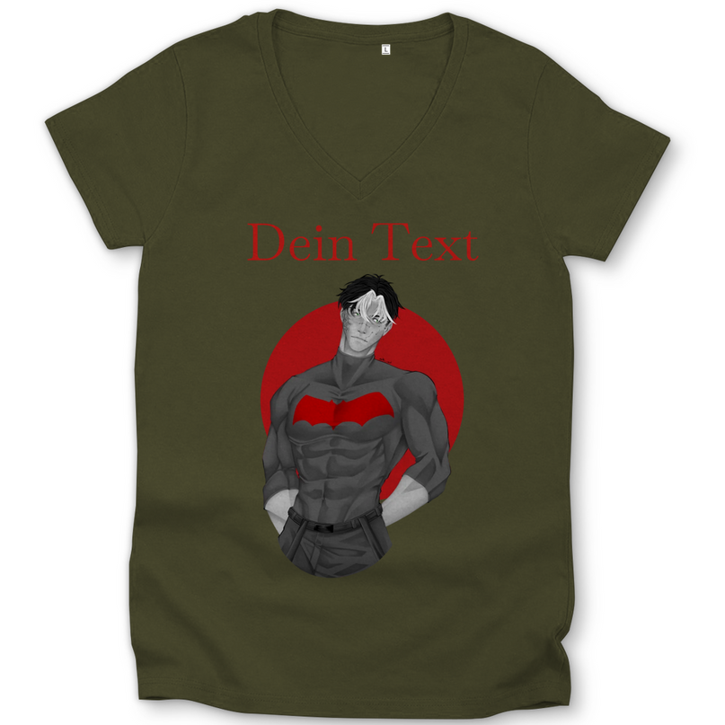 Damen Premium Bio V-Neck T-Shirt - Broken Hero 2