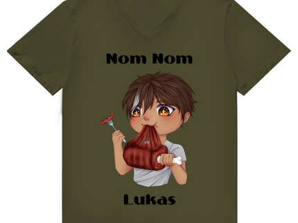 Herren Premium Bio V-Neck T-Shirt - Mampf Chibi