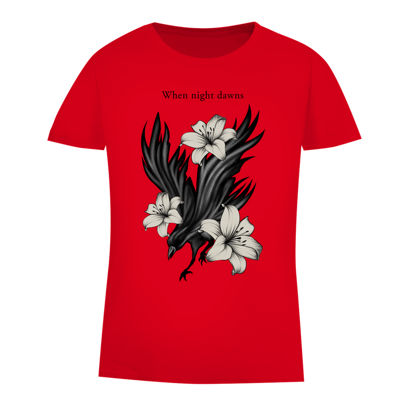 Damen Premium Bio T-Shirt – Rabe und Lilien