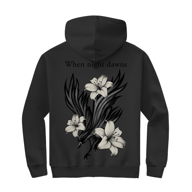 Herren Zipper Hoodie – Rabe und Lilien