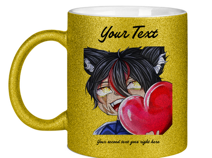 Glitzertasse Tasse - Chibi Herz