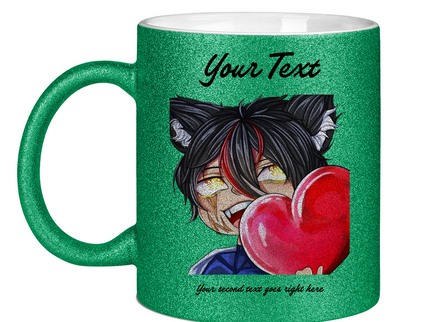 Glitzertasse Tasse - Chibi Herz
