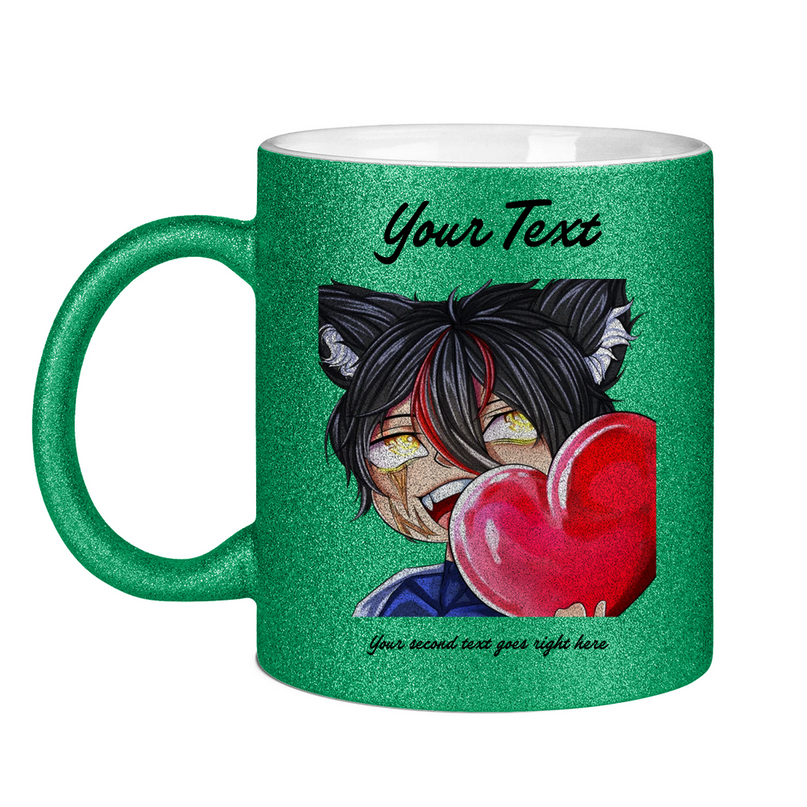 Glitzertasse Tasse - Chibi Herz