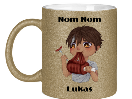 Glitzertasse Tasse - Mampf Chibi