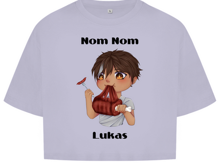 Damen Oversize Crop Top - Mampf Chibi