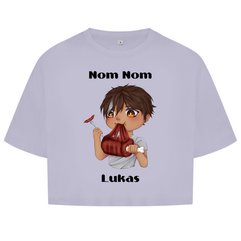 Damen Oversize Crop Top - Mampf Chibi