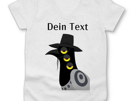 Damen Premium Bio V-Neck T-Shirt Damen Premium Bio V-Neck T-Shirt – Dämonischer Vogel