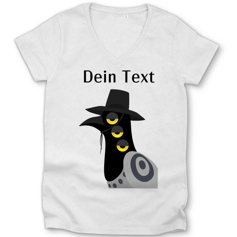 Damen Premium Bio V-Neck T-Shirt Damen Premium Bio V-Neck T-Shirt – Dämonischer Vogel
