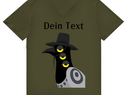 Herren Premium Bio V-Neck T-Shirt – Dämonischer Vogel