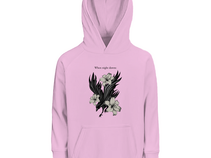 Kinder Premium Bio Hoodie – Rabe und Lilien
