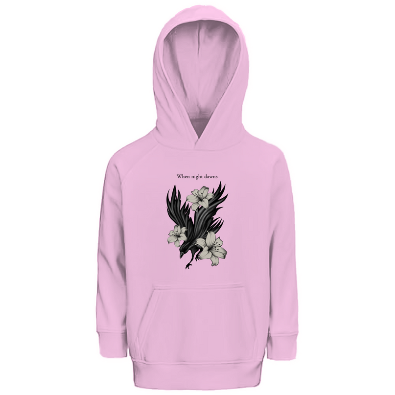 Kinder Premium Bio Hoodie – Rabe und Lilien