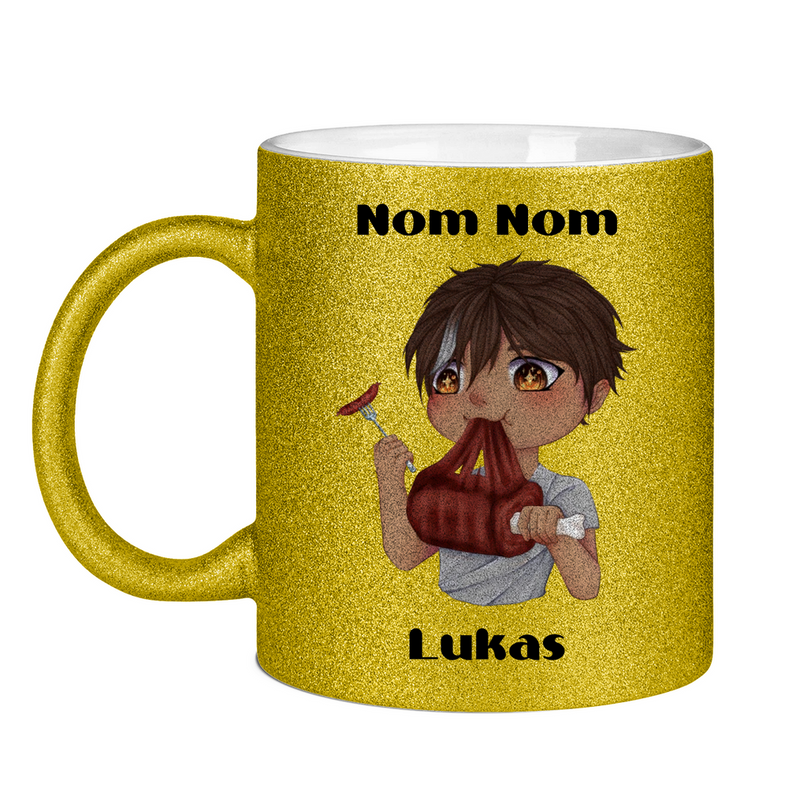 Glitzertasse Tasse - Mampf Chibi