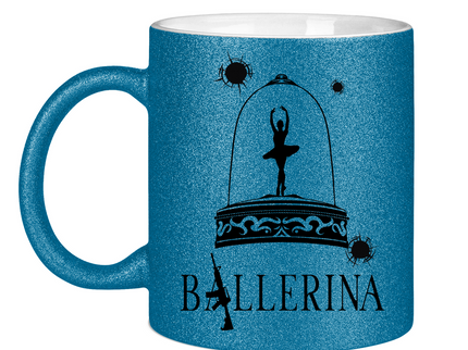 Glitzertasse - Tänzerin im Kugelhagel