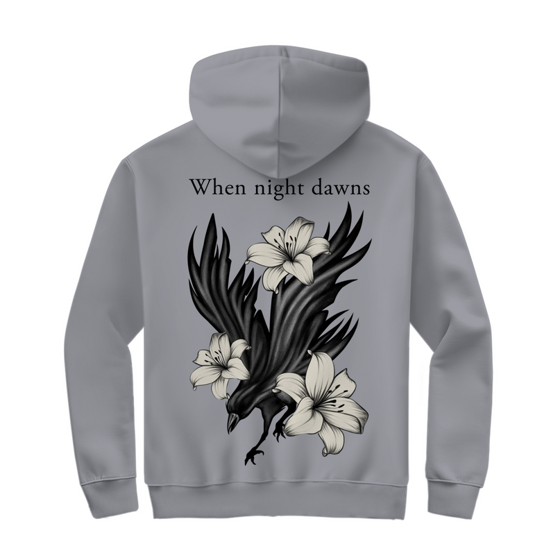 Herren Zipper Hoodie – Rabe und Lilien