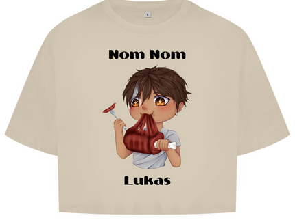 Damen Oversize Crop Top - Mampf Chibi