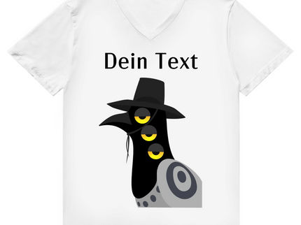 Herren Premium Bio V-Neck T-Shirt – Dämonischer Vogel