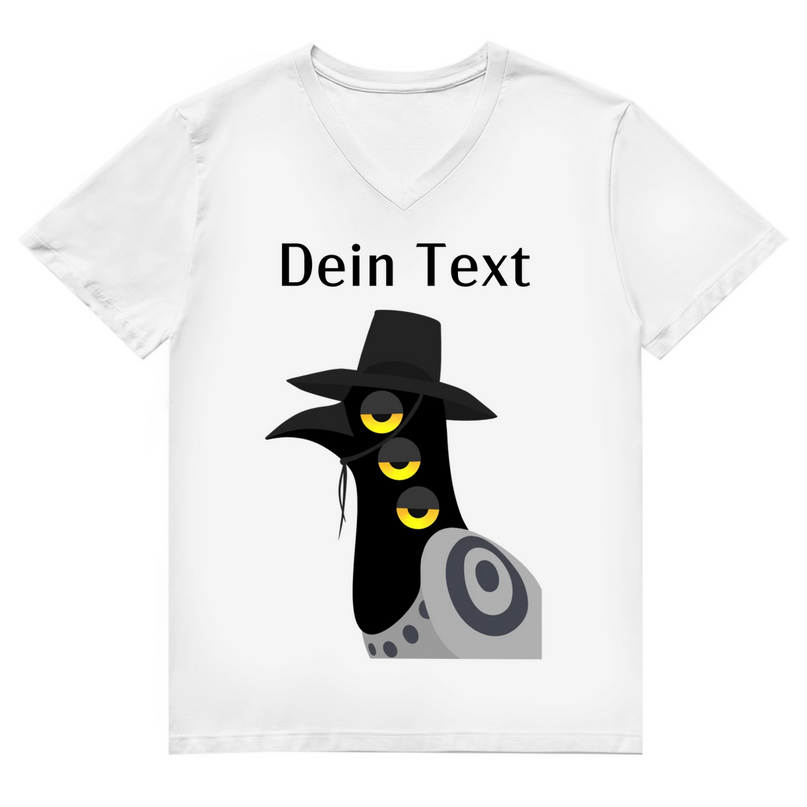 Herren Premium Bio V-Neck T-Shirt – Dämonischer Vogel