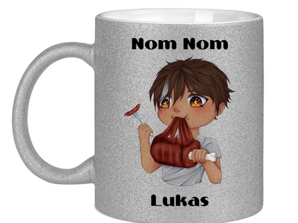 Glitzertasse Tasse - Mampf Chibi