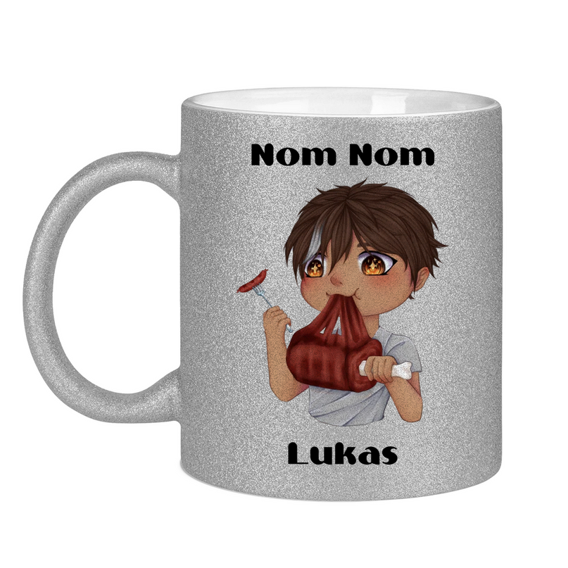 Glitzertasse Tasse - Mampf Chibi