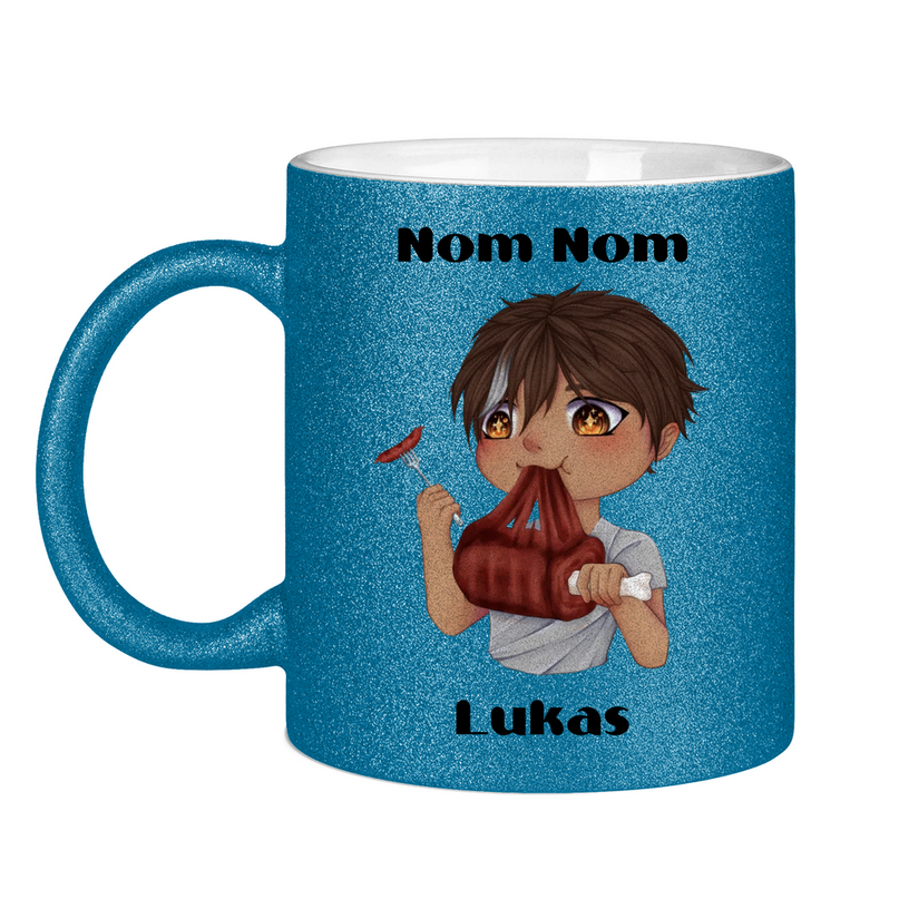 Glitzertasse Tasse - Mampf Chibi