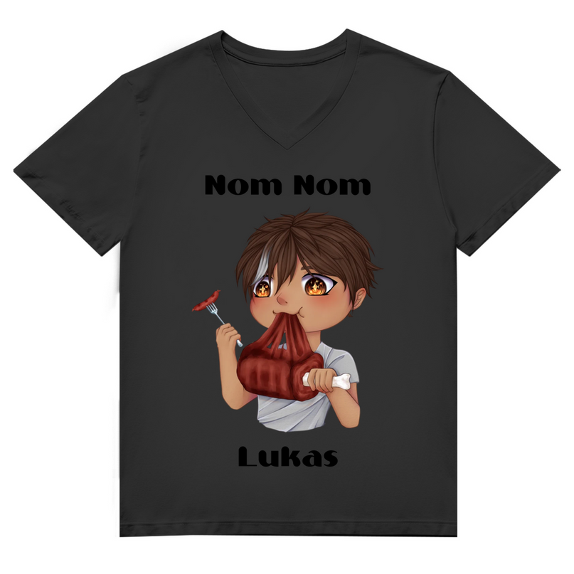 Herren Premium Bio V-Neck T-Shirt - Mampf Chibi