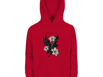 Kinder Premium Bio Hoodie – Rabe und Lilien