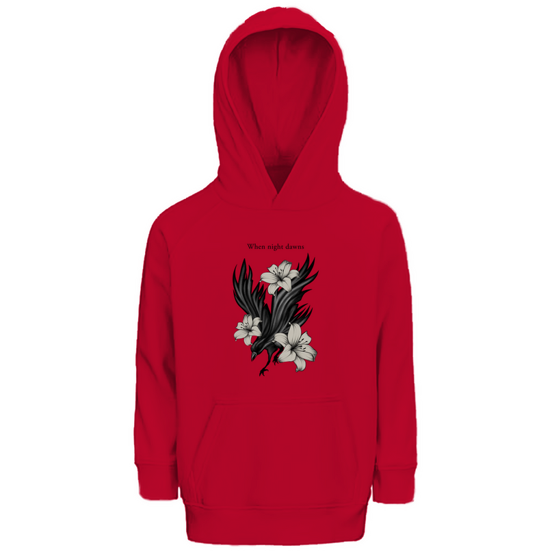 Kinder Premium Bio Hoodie – Rabe und Lilien
