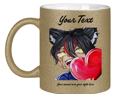 Glitzertasse Tasse - Chibi Herz