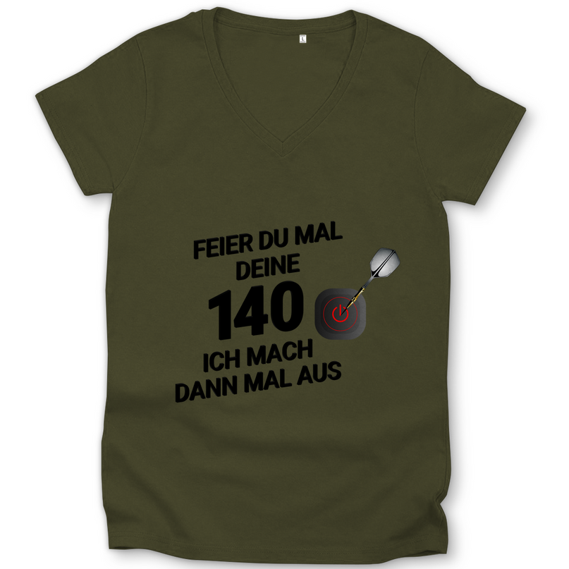 Damen Premium Bio V-Neck T-Shirt – Feier du mal deine 140
